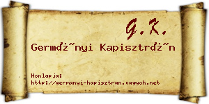 Germányi Kapisztrán névjegykártya